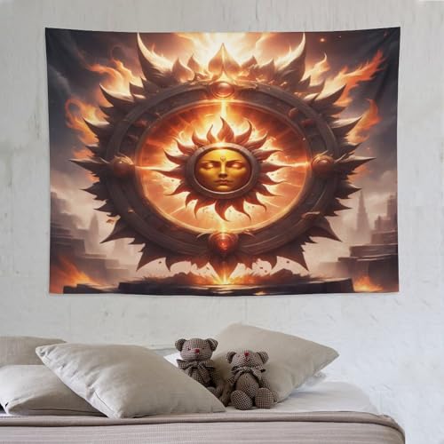 Tapisserie impression 3D soleil pour créer un salon chaleureux PAZZK