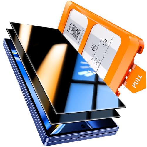 TOCOL 2 Pack for Samsung Galaxy Z Fold 7 Privacy Screen Protector, True 25°Anti Spy, Instant Installation, 9H+ Hardness Tempered Glass, Case Friendly, HD Clear Anti-Scratch Anti-Fingerprint