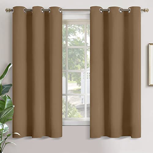 Image of YoungsTex Taupe Blackout Curtains 63 Inches Long for Bedroom - Thermal Insulated Window Drapes with Grommet Room Darkening Privacy for Living Room, 2 Panels, 42 x 63 Inch
