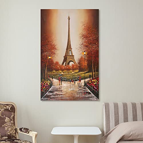 Eiffel Tower Art Paris Cityscape At Sunset Picture Painting France Poster Beautiful Cityscape Famous Wall Art Paintings Canvas Wall Decor Home Decor Living Room Decor Aesthetic 24X36Inch(60X90Cm) Un #TOP6