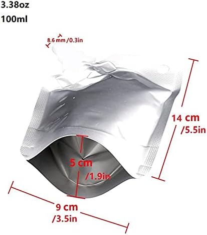 NATX 20Pcs 3.38oz (100ml) Oblique Aluminum Foil Plastic Spout Bag Stand Up Packaging Pouches Liquid Bag Portable Smoothie Bag Heavy Duty Juice Water Bag Milk Bags Clear Gray image 8