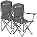 SONGMICS GCB008G01 - Juego de 2 sillas Plegables para Exteriores, Respaldo Alto, reposabrazos, Soporte para Bebidas, Plegable, soporta hasta 150 kg, para Camping, jardín, terraza, Color Gris Pizarra