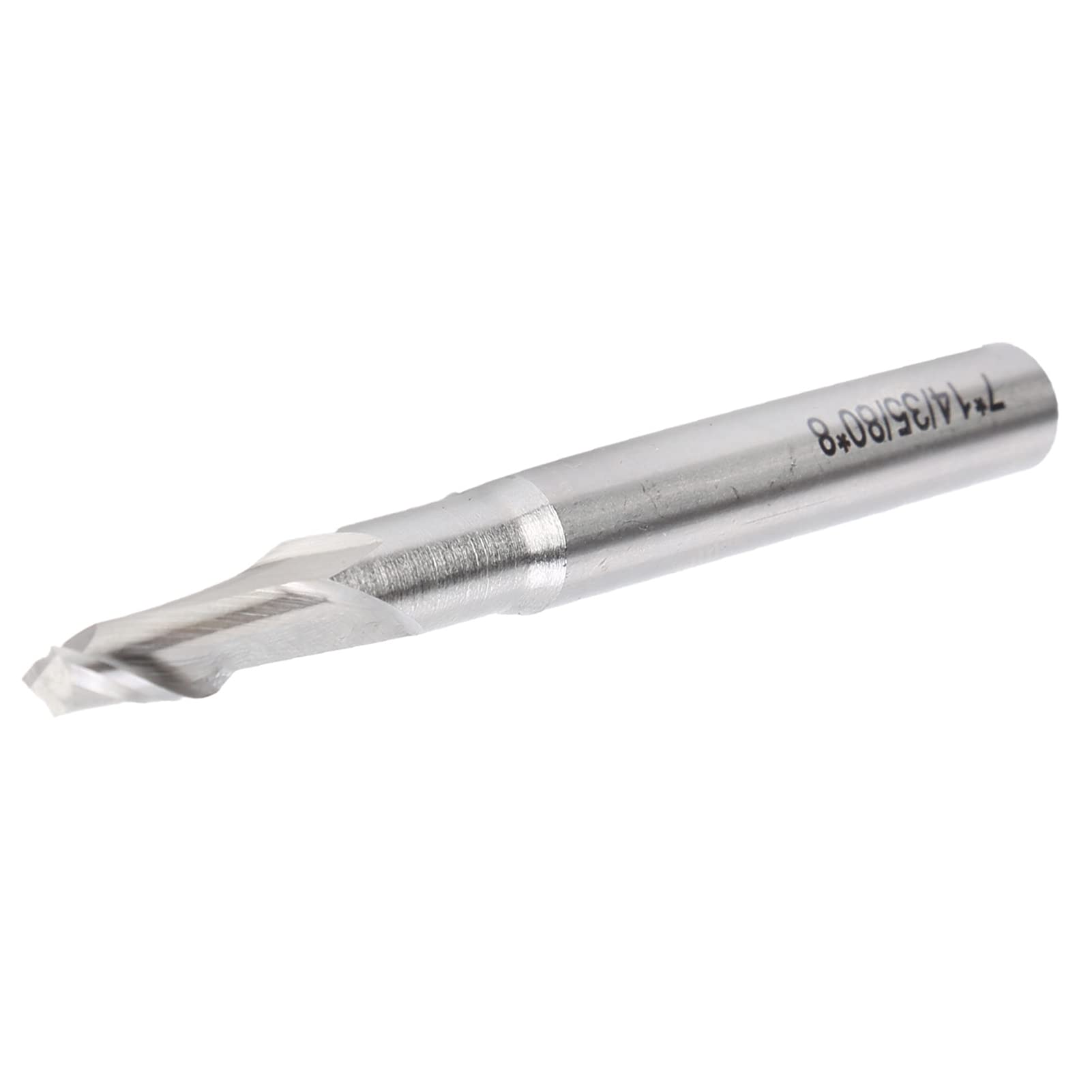 lyrlody 5 szt. Frez Stal Szybkotnąca Frez Trzpieniowy Z Pojedynczym Rowkiem 8x7x14x80mm Z Chwytem Prostym CNC do Frezarek CNC Obróbka Drewna Reklama Grawerowanie