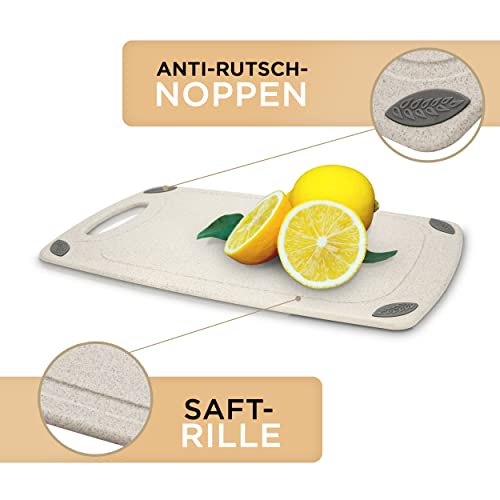 EXITOSO Schneidebrett mit Weizenstroh 32 x 20 cm, mit Saftrille & Griff – Ansicht 2