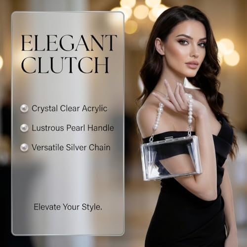 Image of Ladies Clear Acrylic Moon and Star Rhinestone Chain Bag Sparkly Transparant Clutch Purse for Women Evening