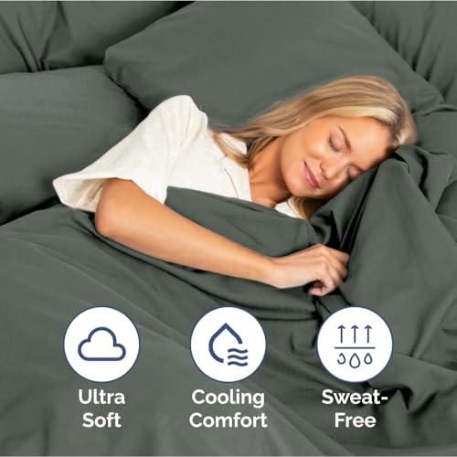 Image of King Size 4 Piece Sheet Set - Ultra Soft & Cooling Sheets - Gunmetal Grey | Fits 8 Inch to 16 inch Mattress, Wrinkle Free & Fade Resistant with Deep Pockets, Breathable, Comfy Hotel Luxury Bedding