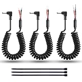xsaaczm Cordon d'alimentation pour détecteur de radar compatible avec Uniden Escort Valentine One Cobra Whistler, avec porte fusible en ligne, câble élastique pour rétroviseur (DC 3,5   Lot de 3)