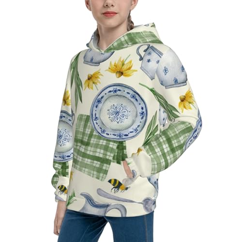 Vintage Utensils Kid Hoodies Boys Sweatshirts Girls Pullover with Pocket2
