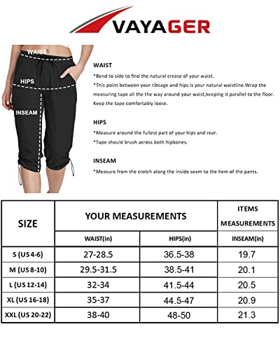 Women's Hiking Cargo Capri Pants With Zipper Pockets Casual Summer Upf 50+ Lightweight Quick Dry Water Resistant For Workout(Black-M) #TOP5