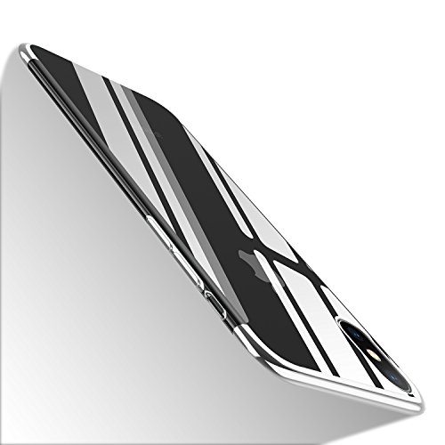 iPhone X Clear Case, WLKSUS Clear Slim Premium Hybrid TPU Anti-Scratch Bumper Cover for Apple iPhone X (Silver)