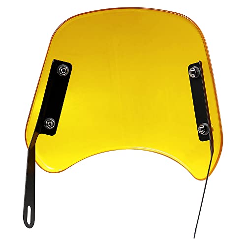Universal Motorrad Windschutzscheibe Windshield Windabweiser für 5 ’’ - 7 ’’ Scheinwerfer Motorrad (Gelb)