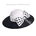 Women's Dress Hats Wide Brimmed Hat Big Bowknot Church Hats for Women Fedora Fashionable Beach Bowler Cap White/Black