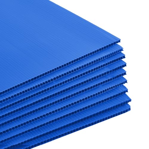 Image of Patelai 12 Pcs 24 x 36 Inches Corrugated Plastic Sheet Corrugated Poster Board 4mm Thick Waterproof Blank Board Sheets Plastic Yard Sign for Garage and Estate Sale, Indoor and Outdoor Use(Blue)