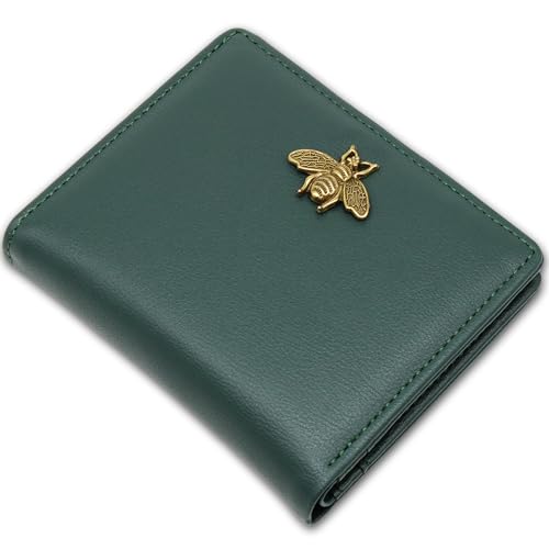 Small Women Wallet RFID Blocking Bifold Pocket Wallet Slim Compact Ladies Purse Mini Wallets For Women (Dark Green)