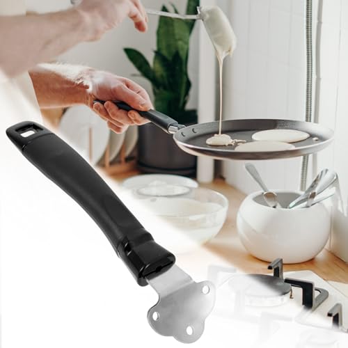 Luxshiny 1pc Scalding Frying Pan Handle Replacement - Ergonomic Design for Wok Pot and Pan and Safe Electric Construction Black