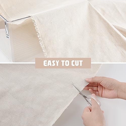 Jzyjhcai MUSLIN COTTON FABRIC BY YARD 63" WIDE Cotton Muslin Fabric,10 Yards Unbleached Muslin Fabric thumb #2