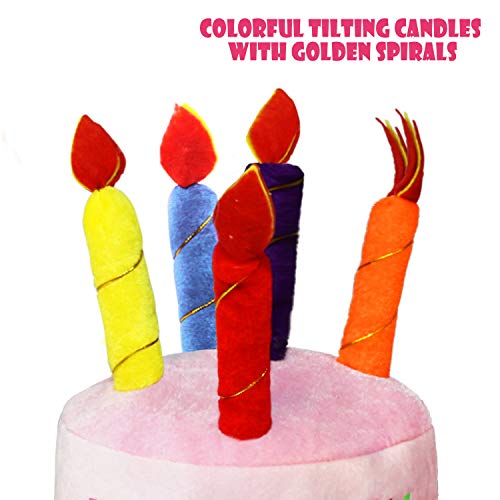 Chapéu de pelúcia para bolo de feliz aniversário (2 unidades, azul e rosa) Novelty Place - Unissex e