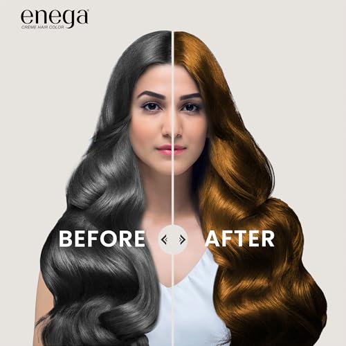 Image of Enega No Ammonia Grey Coverage Long Lasting Creme Hair Color With Argan Oil & Green Tea Extract - Pack of 1(150 ML) (Honey Blonde)