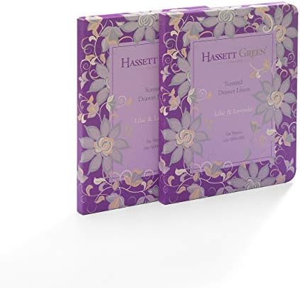 Hassett Green London - Lilac & Lavender Scented Drawer Liners - Two Pack of 6 Sheets size 600 x 400 mm (Twin Pack)