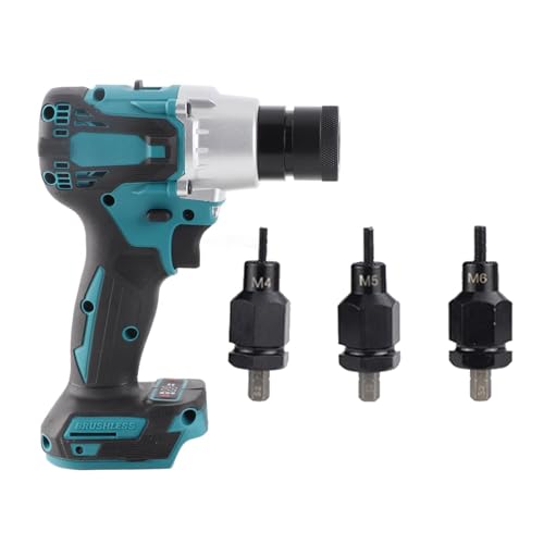 Dioche Elektrische Nietmaschine – Bürstenlose Elektrische Nietmutternmaschine mit LED-Licht | Einstellbare Geschwindigkeitsregelung, Rutschfester Griff, Hochfester Motor und Mehrere Nietköpfe Im