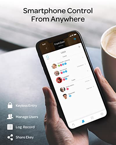 Ultraloq Latch 5 Built In Wifi Smart Lock With Nfc, 5-In-1 Keyless Entry Door Lock With Bluetooth, Smart Handle With Keypad (Black) #TOP3