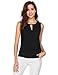Women's Summer Loose Casual Chiffon Sleeveless Tank Blouse Shirt Tops,Black,Small
