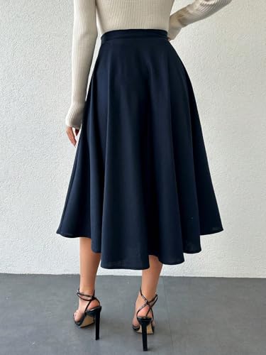 Women's Flowy Trendy Skirt Solid Color Casual Skirt2