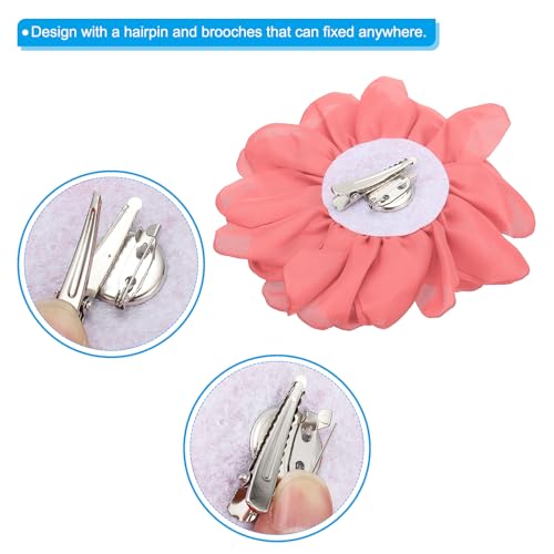 Image of PATIKIL Rose Flower Hair Clips, Fabric Brooch Pins for Women Wedding Party Dance Dress Clothes Accessories Valentine's Day Gifts