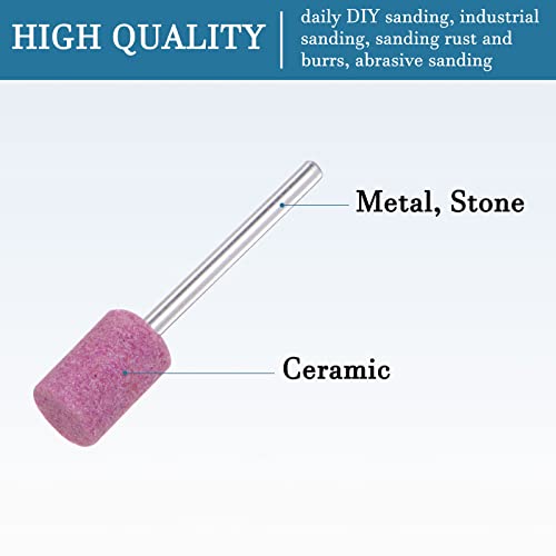 QUARKZMAN 10 Stück 3mm Schaft 10mm Durchm. Schleifsteine Montiert Zylinderform für Schleifen und Polieren