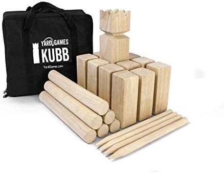 Yard Games Kubb Premium Size Outdoor Tossing Game with Carrying Case, Instructions, and Boundary Markers