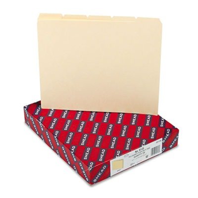 Smead Recycled Manila File Guides, Blank Self Tabs, 1/5 Cut, Letter, 100 per Box (50156)