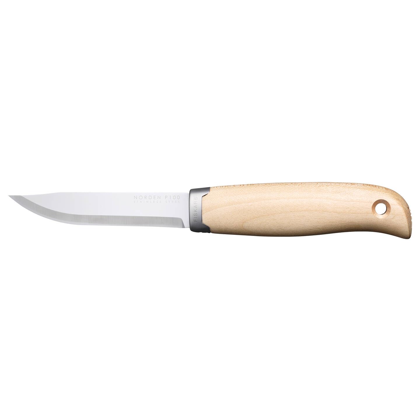 Fiskars Norden Outdoor-Messer, Inkl. Futteral, Klingenlänge: 98 mm, Gesamtlänge: 21,5 cm, Rostfreier Stahl/FSC-zertifiziertes Birkenholz, 1072090