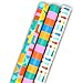 Hallmark Birthday Wrapping Paper Mini Rolls, 3-Pack (Rainbow Block Letters, Stripes, Exclamation Points) for Birthdays, Graduations, Celebrations, Any Occasion - 45 Sq. Ft. Total
