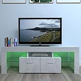 HopeHope Entertainment Armoires Modern TV Stand with LED Light Wood Television Stand Media Storage Console...