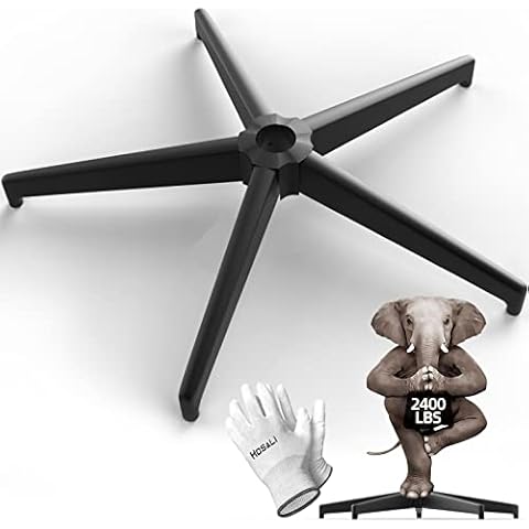 HOSALI Office Chair Base-Office Chair Replacement Parts Heavy-Duty 28 Inch Metal Desk Chair Base 2400Lbs,Chair Bottom Part with Universal Caster and Gas Cylinder Size Cover