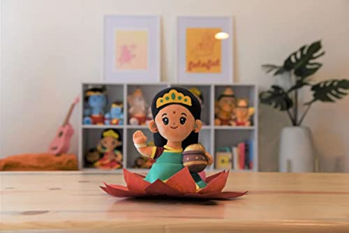 Modi Toys The Mini Bundle - 6 Small Durga Devi, Saraswati Devi, Laxmi Devi, Baby Ganesh, Baby Hanuman And Baby Krishna Mantra Singing Plush Toys #TOP3