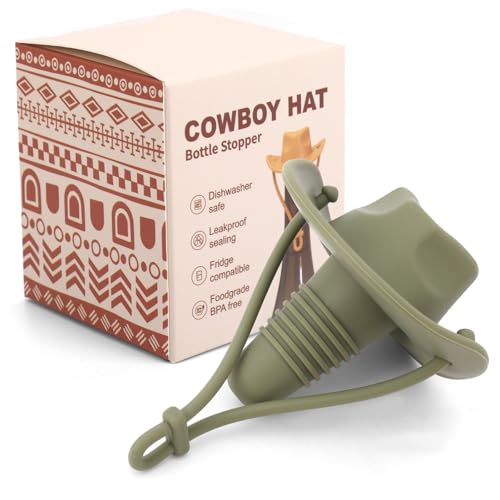 Cowboy Hat Wine Bottle Stopper, Funny Silicone Wine Plug Decorative Topper Champagne Cork Cover Cap...