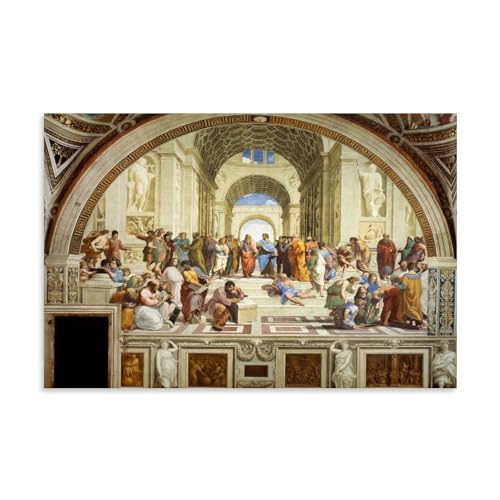 HAJIDEMA Raphael Art poster The School of Athens Wall Art Picture Painting Canvas Prints Artworks Bedroom Living Room Decor 24x36inch(60x90cm)
