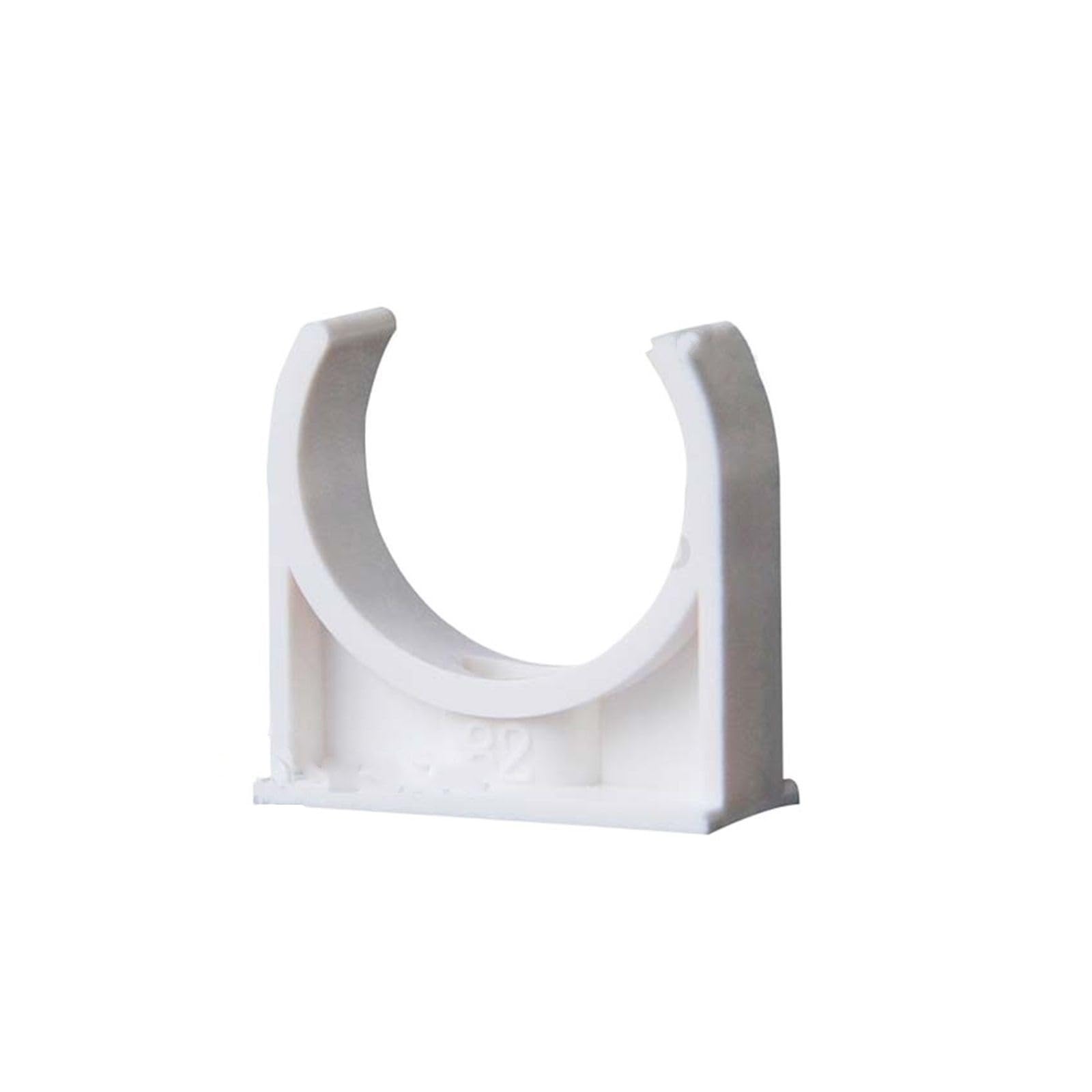 Plastic Clamps， Brake Pipe Clips wat U Type PVC Clamp Gray and White 20-50mm(White,25MM1 PIECE)