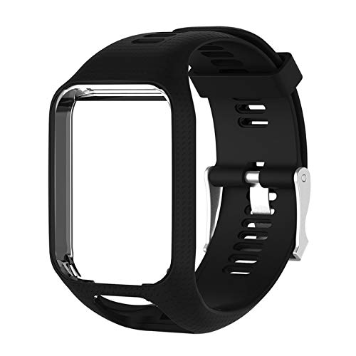 DaMohony Straps Compatible with TomTom, Silicone 25mm Watch Band Quick Detach Replacement Accessories for Tomtom Runner 3/Runner 2/Spark 3/Adventurer/Golfer 2 (Black)