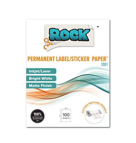 Rock Paper Scissors Printable Sticker Paper, White, 8.5 x 11 Inches, Pack of 100