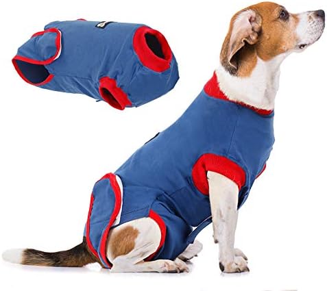 Vanansa Dog Surgery Recovery Suit for after Surgery, Dog Recovery Suit Protect Puppy Wounds After Surgery for Male/Female Dog, XS, Blue