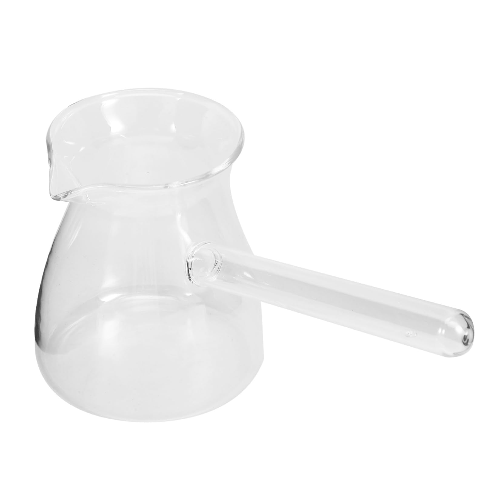 BIUDECO Transparent Glass Coffee Pot Coffee Milk Pitcher Instant Stovetop Tea Maker Cezve Coffee Pot Coffee Measuring Cup Water Boiler Coffee Creamer Dispenser Yellow Coffee Pot Kettle Pan