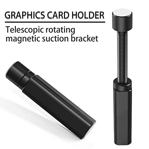 Supporto Scheda Grafica GPU,Lega di Alluminio Supporto Scheda Grafica con Magnete, Regolabile in Altezza, per Tenere la Scheda Grafica in Posizione(Nero) - Scheda video - Immagine 4