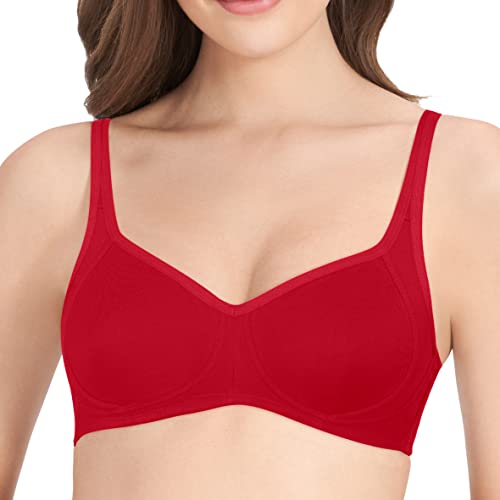 Image of Amante Women's Side Support Shaper Non-Padded Non-Wired Full Coverage Cotton Bra | Seamless Cups | Moisture-Wicking Fabric | High Support Everyday Bra