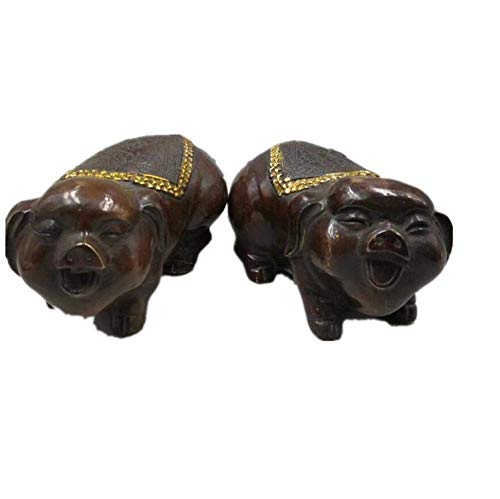 Ornement cochon Fu en cuivre symbole traditionnel de prospérité pour le foyer
