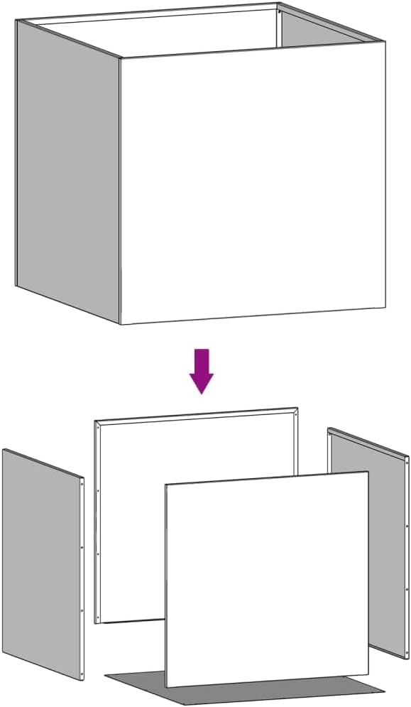 vidaXL Rectangular Planters - 2 Pcs Anthracite Steel Plant Boxes 19.3"x18.5"x18.1" for Garden, Patio Display