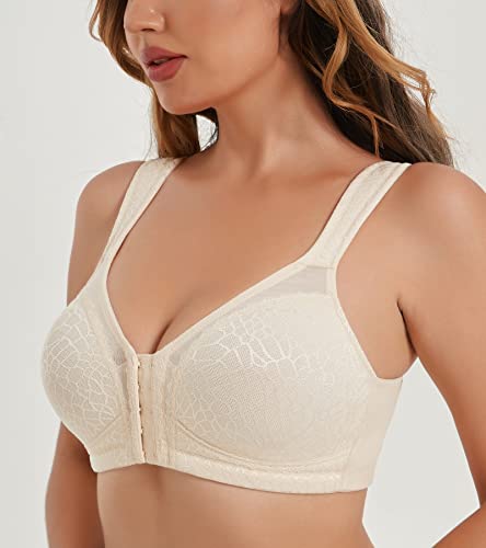 Haci Wireless Front Closure Bra(Nude,38G) #TOP2