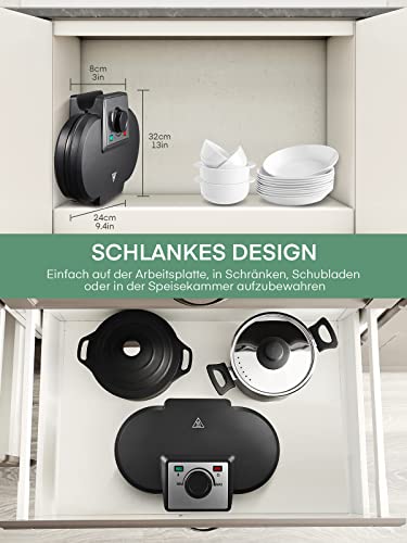 Foto von HOUSNAT Waffeleisen 1700W Gewerblicher Mini-Pfannkuchenautomat