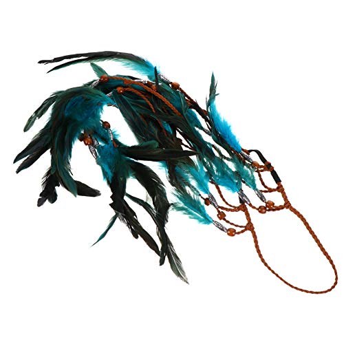Minkissy Diadema de Plumas Indias Verdes Sombreros de Boda Bohemio Boho Hippie...